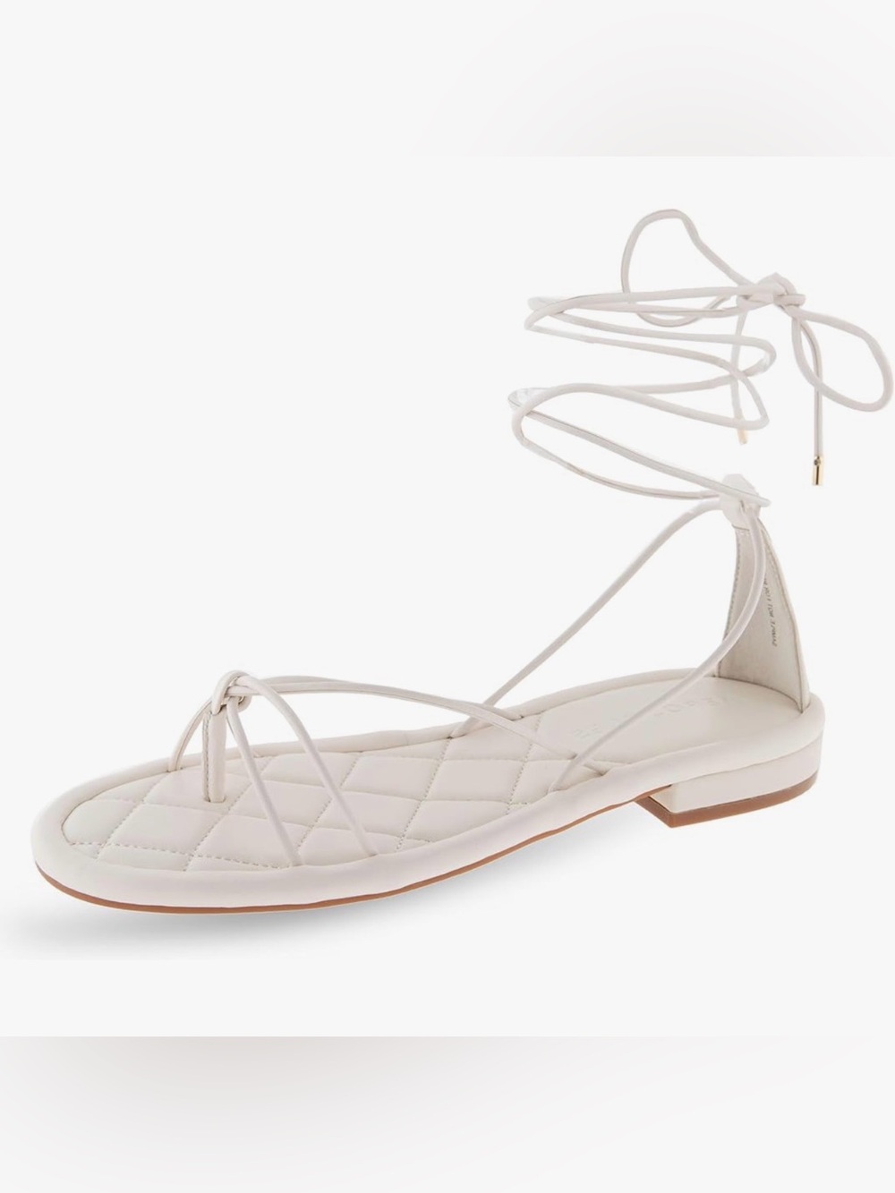 *NWT* AEROSOLES Jacky Lace-Up Strappy Sandals. Eggnog PU Leather Sz.12